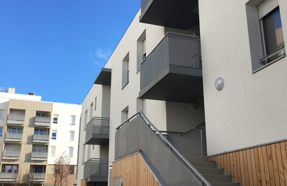 Projet immobilier neuf Green’Attitude vue escaliers