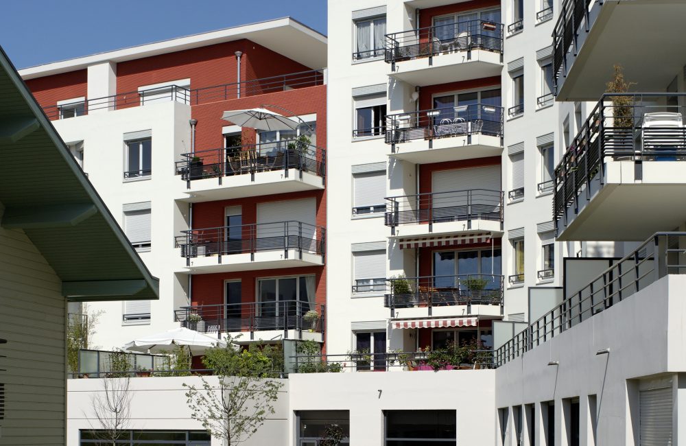 Projet immobilier neuf Côté Saône vue façade côté cours