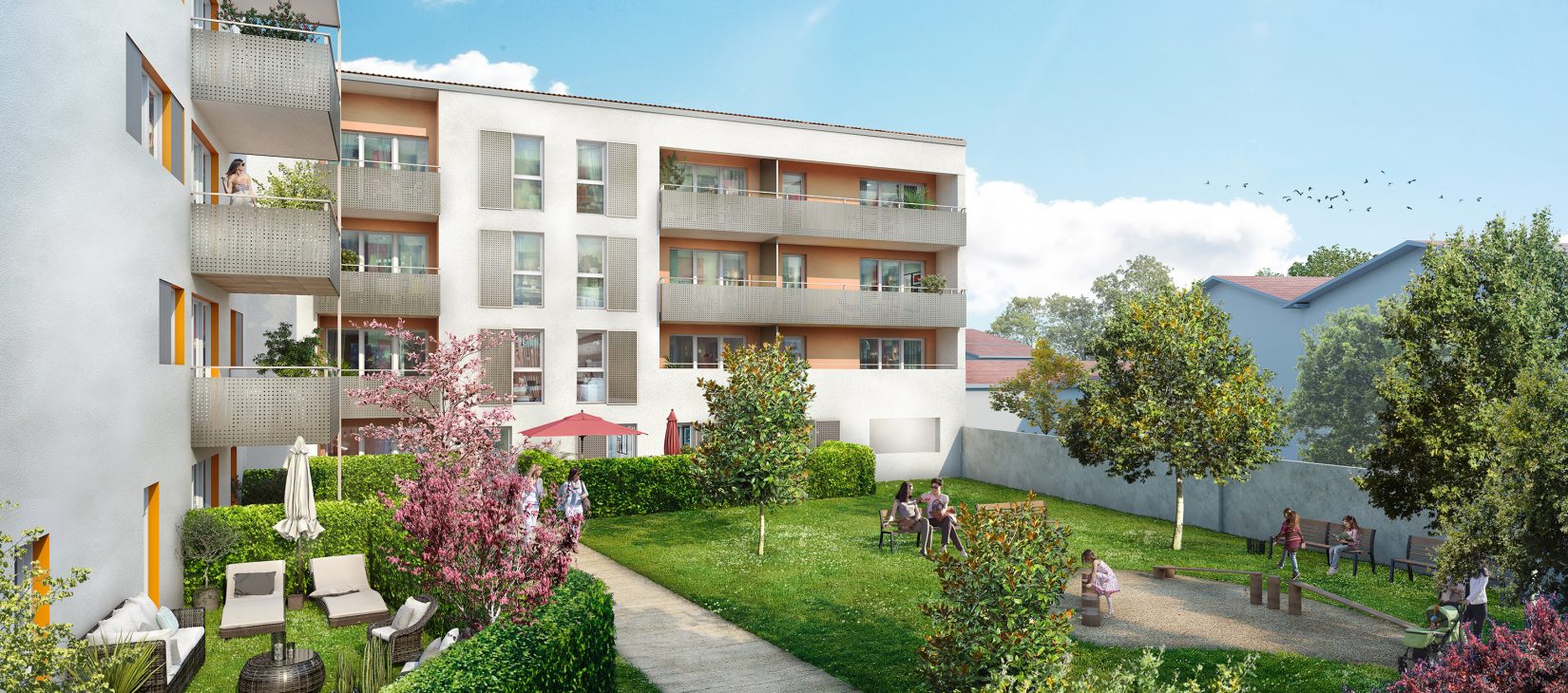 Achat appartement neuf Vaulx-en-Velin vue jardins