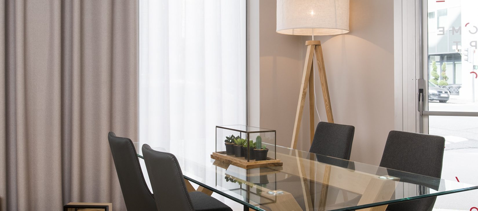 Home Concept par Diagonale : un salon coin repas recréé pour votre projet de logement neuf